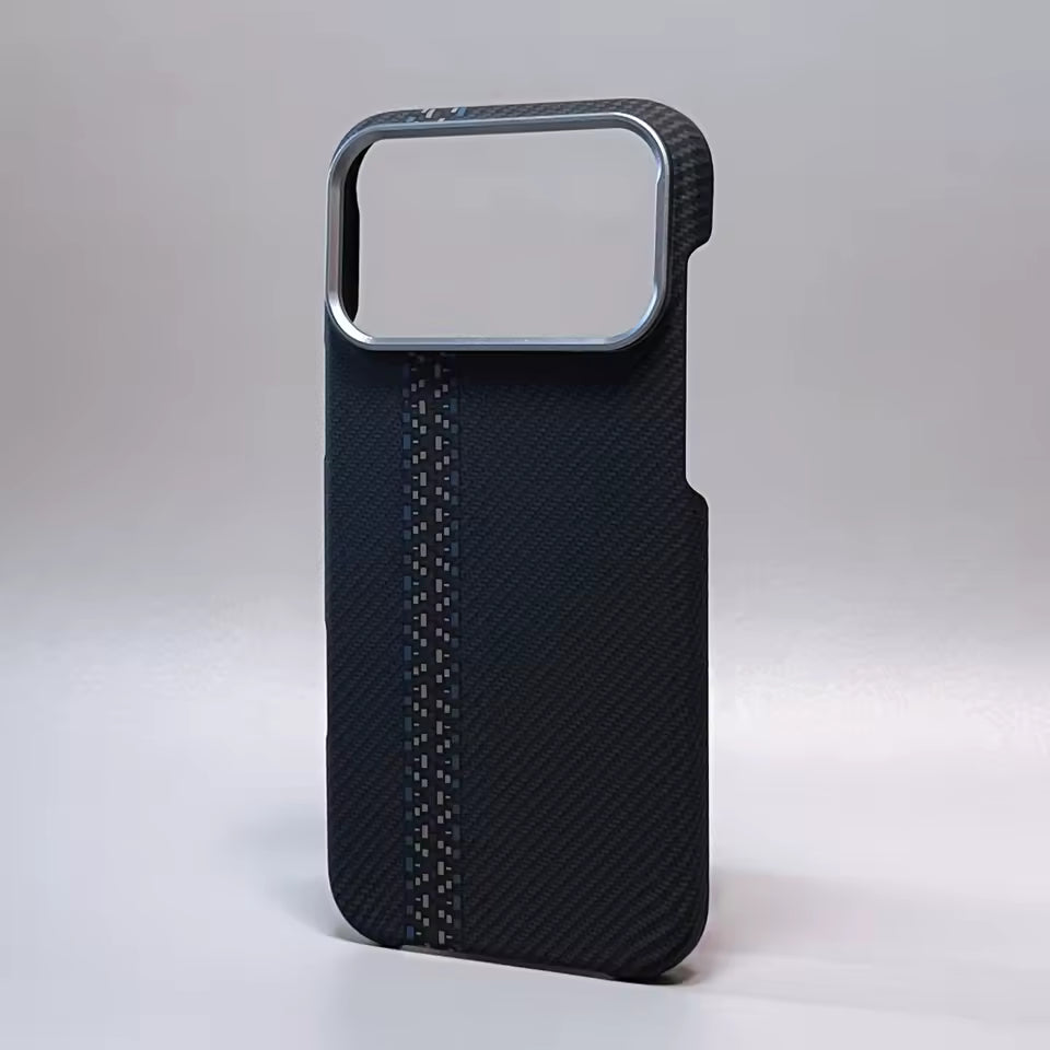 Luxury Kevlar Carbon Case – iPhone 17 Pro Max | Metal Lens, Shockproof