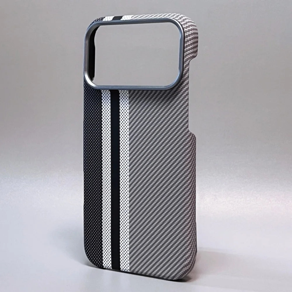 Luxury Kevlar Carbon Case – iPhone 17 Pro Max | Metal Lens, Shockproof