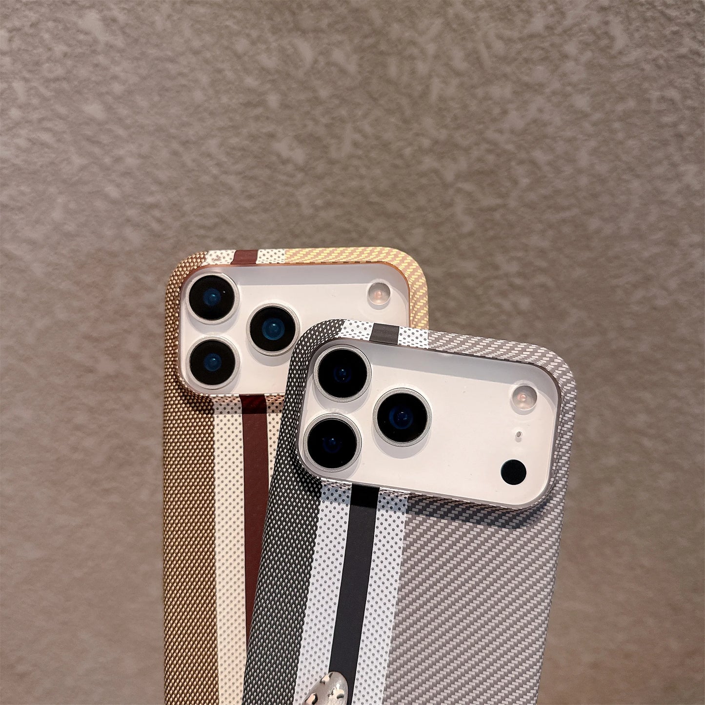 Carbon Fiber Stripe Texture Hard PC case for iPhone 17 Air 16 15 14 Plus Shockproof Back Cover