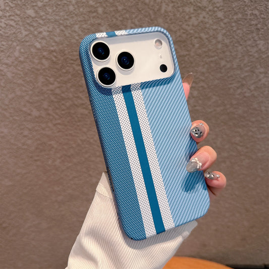 Carbon Fiber Stripe Texture Hard PC case for iPhone 17 Air 16 15 14 Plus Shockproof Back Cover